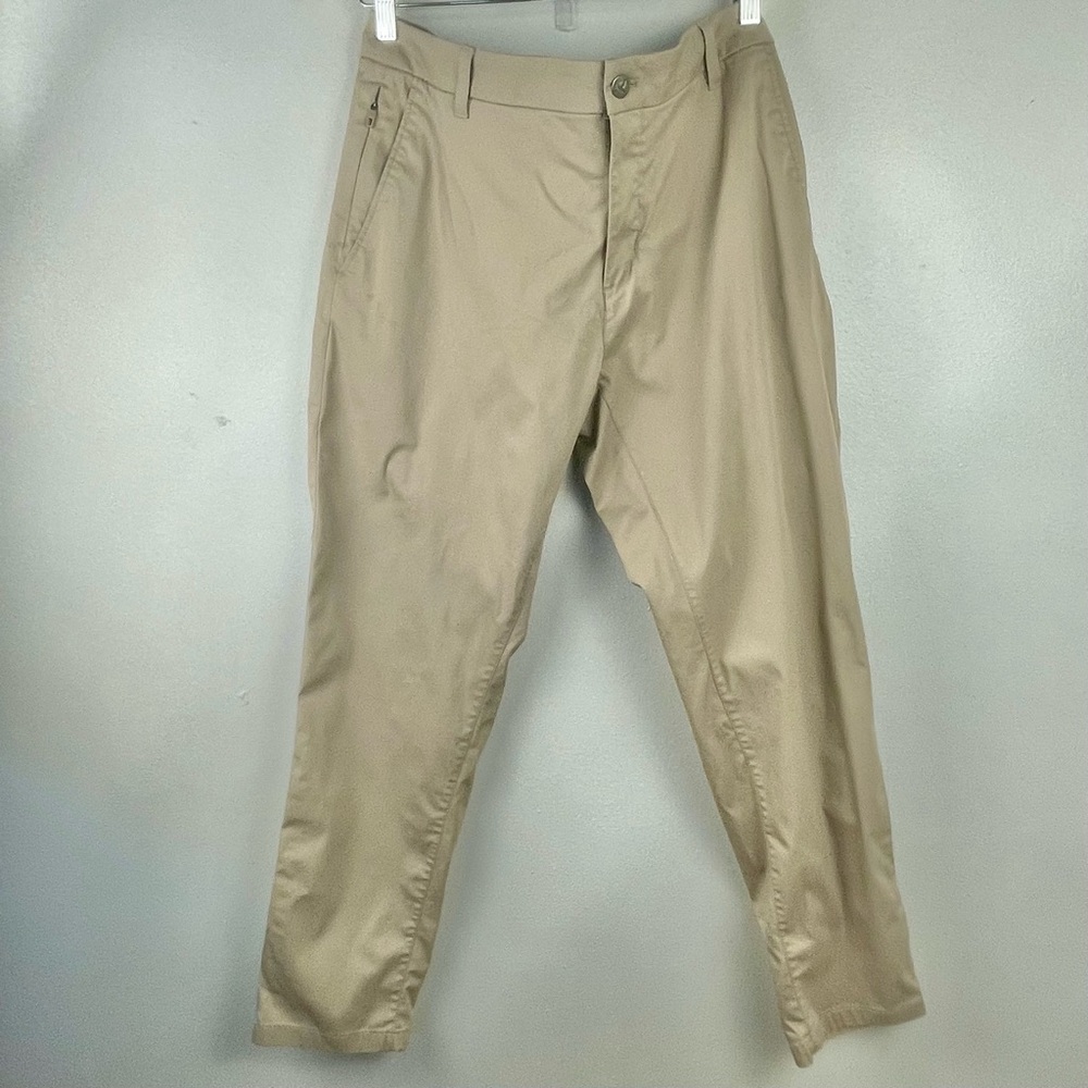 Birddogs Men's Khaki Pants Size 34X30 Beige Cotton Twill Slim Straight Leg Golf